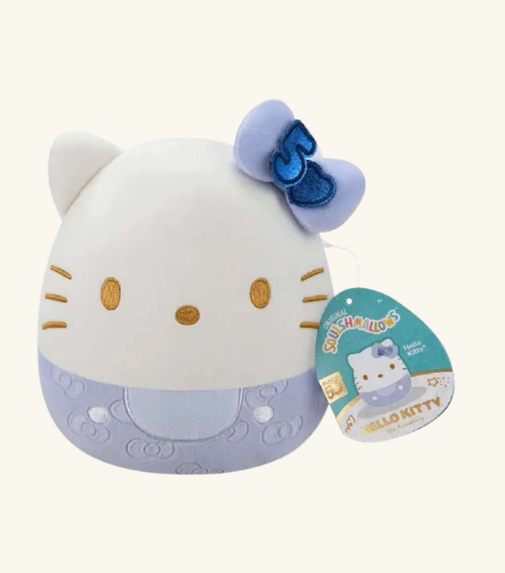 Squishmallow 8" Hello Kitty 50Th Anv. Blue