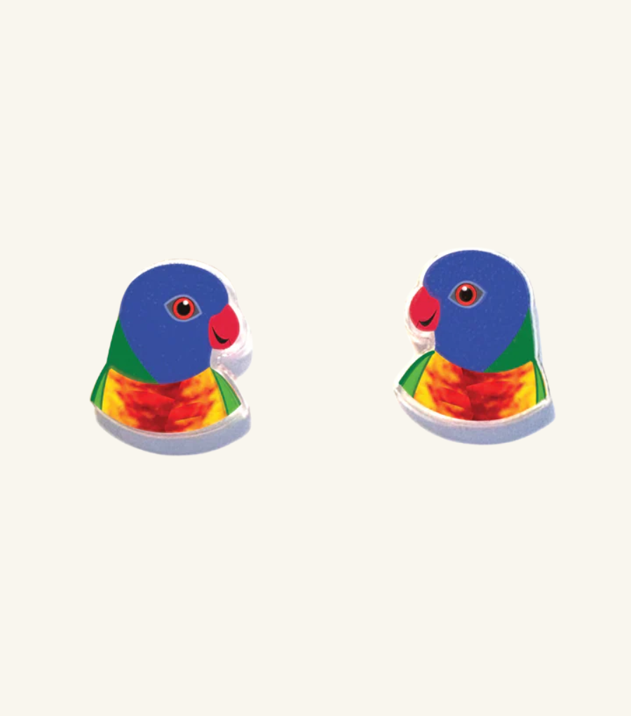 Smyle Designs Rainbow Lorikeet Studs
