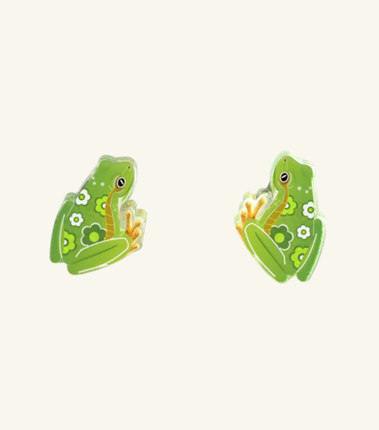 Smyle Designs Green Tree Frog Studs