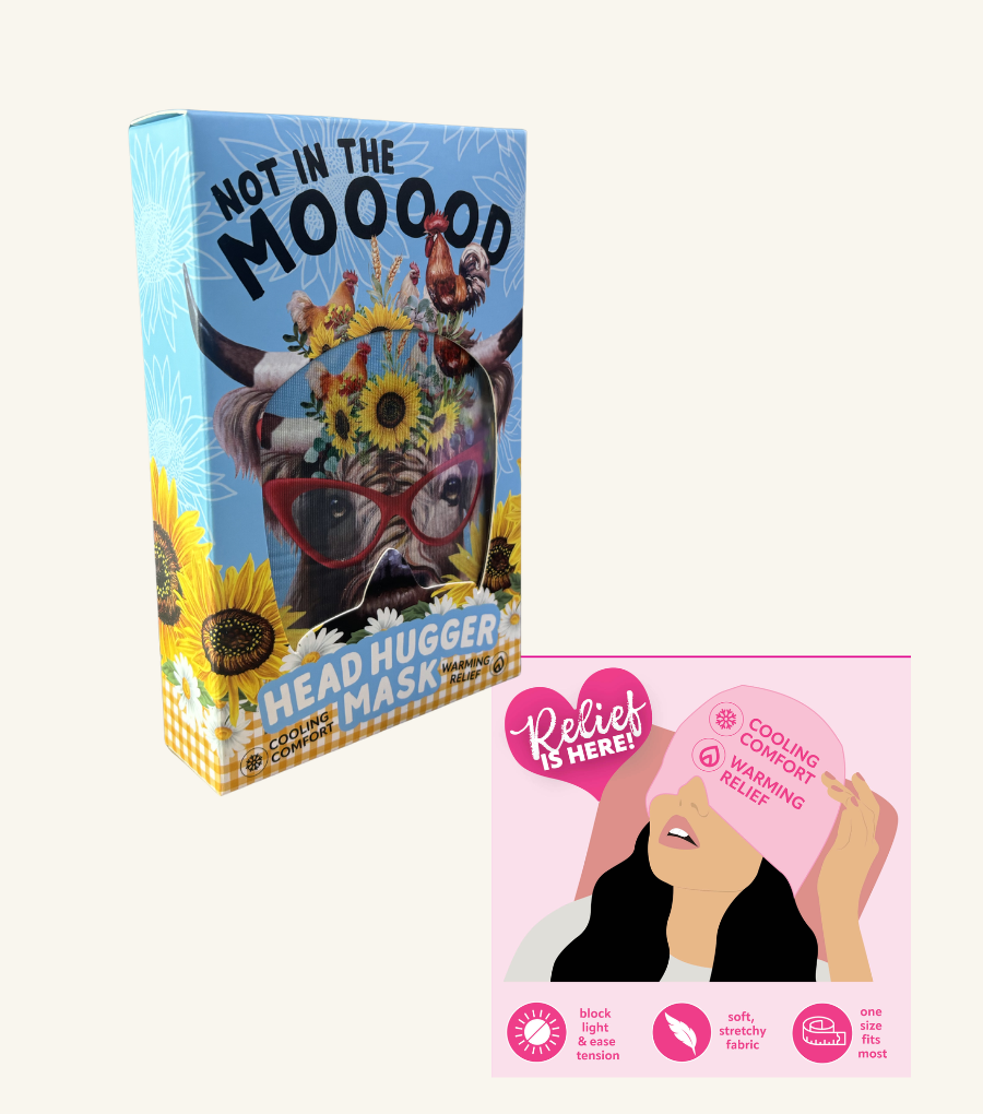 Polyester& Gel Migraine Mask In Gift Box - Sunny Cow Not In The Mood