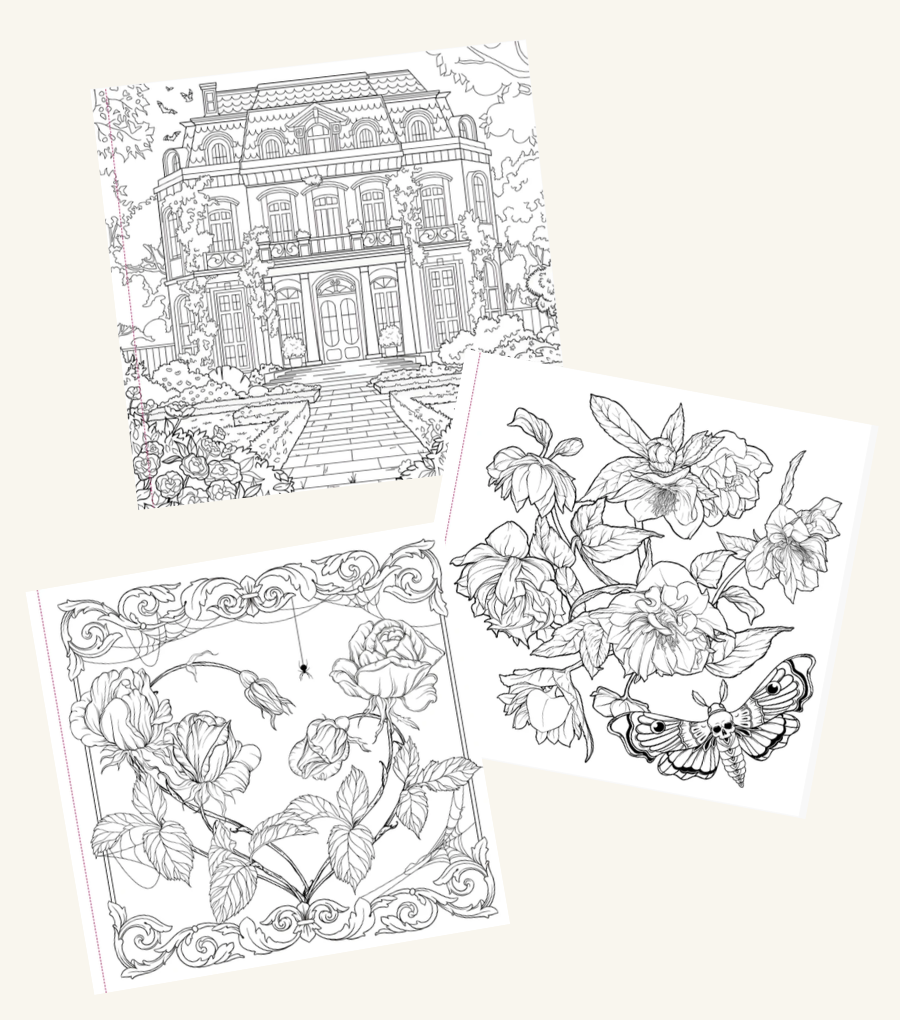 Adult Colour Book - Goth Garden