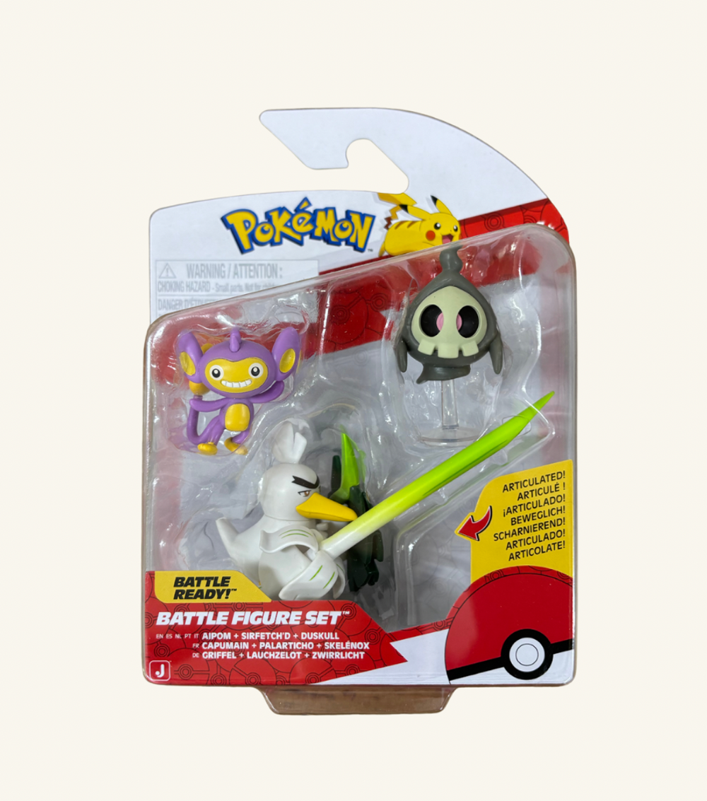 Pokemon Battle Figure Set Of Aipom Sirfetch'D Duskull