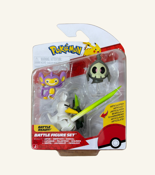 Pokemon Battle Figure Set Of Aipom Sirfetch'D Duskull