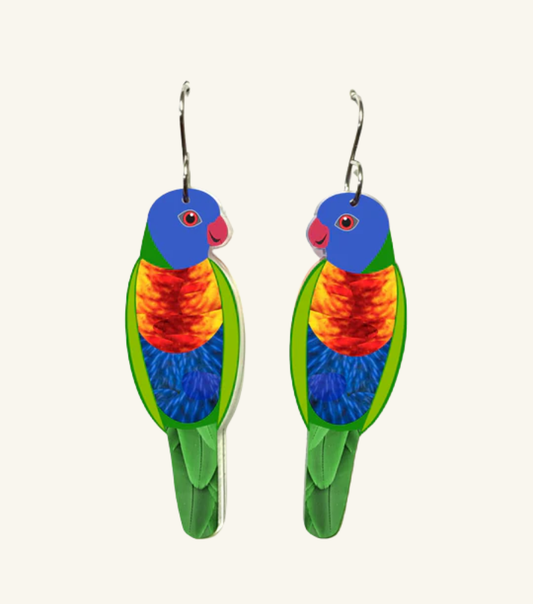 Smyle Designs Rainbow Lorikeet Earrings