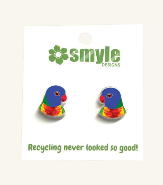 Smyle Designs Rainbow Lorikeet Studs