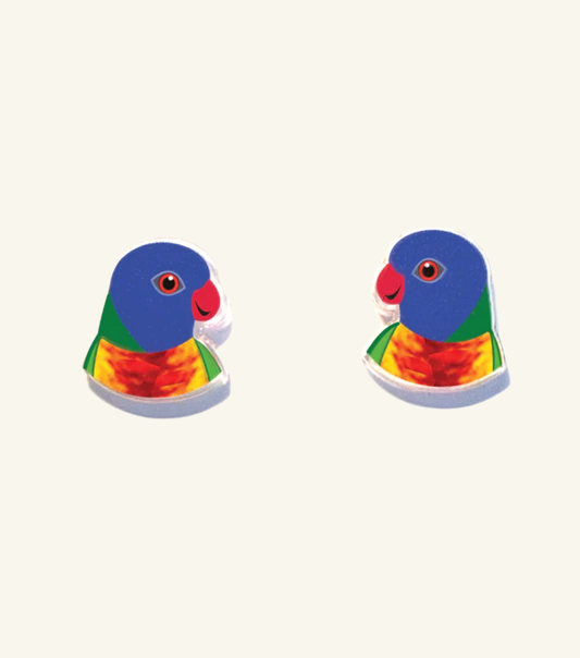 Smyle Designs Rainbow Lorikeet Studs