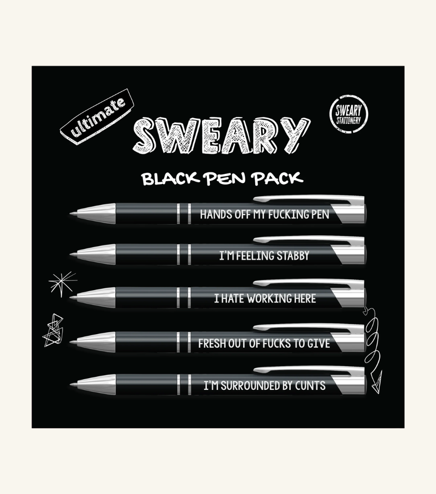 The Ultimate Sweary Pen Pack In Black