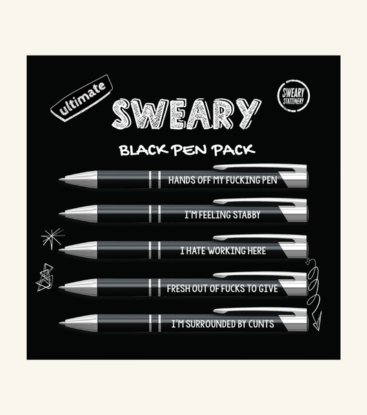 The Ultimate Sweary Pen Pack In Black