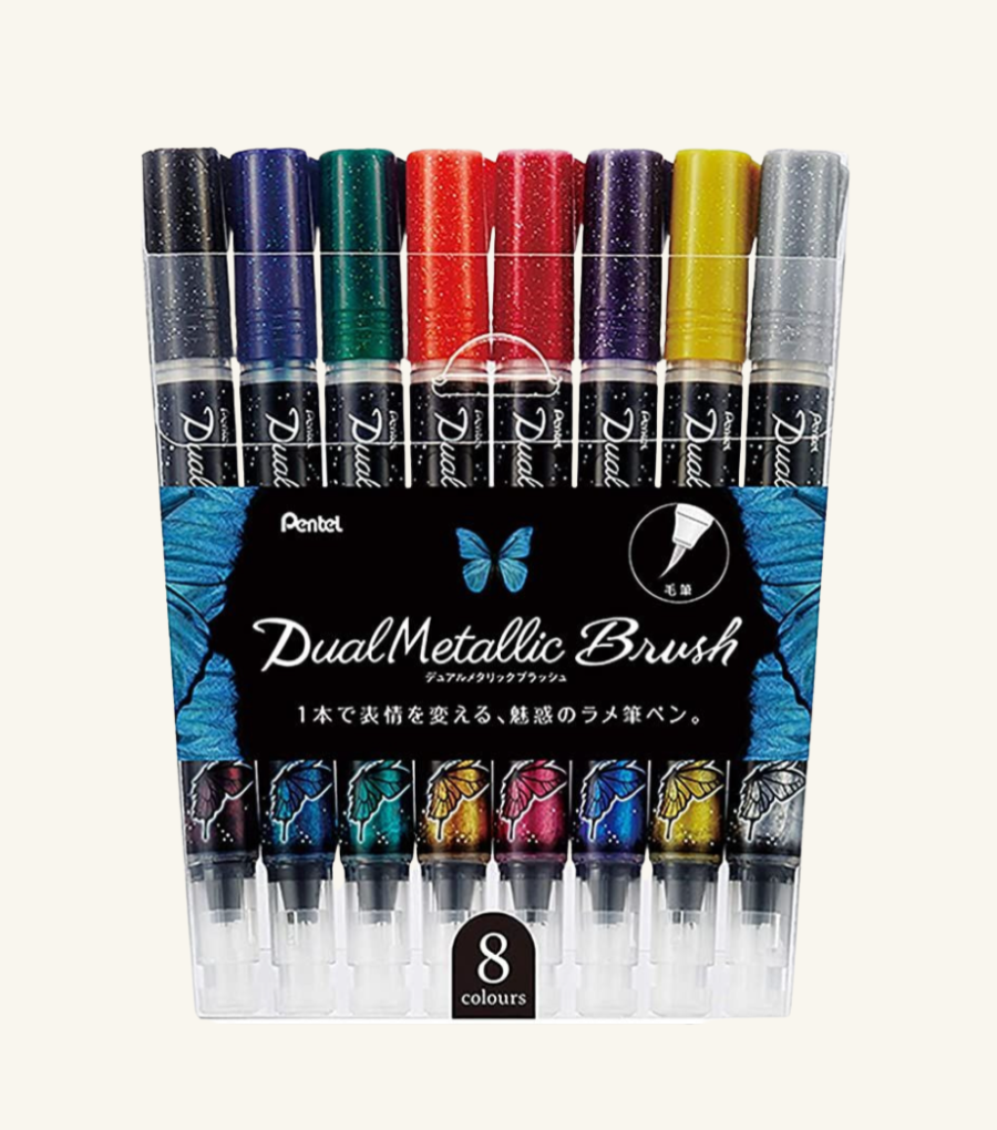 Dual Metallic Brush Pentel Wallet