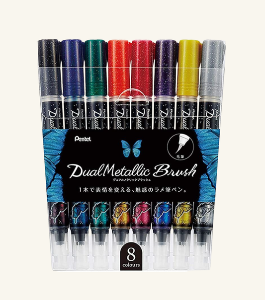 Dual Metallic Brush Pentel Wallet