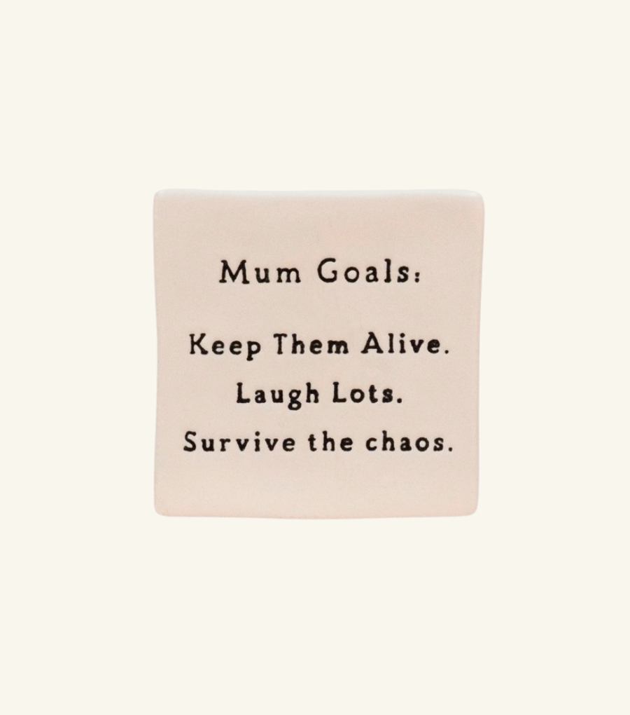 Mums Goals Oh Clay Magnet