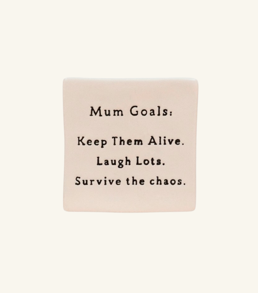 Mums Goals Oh Clay Magnet