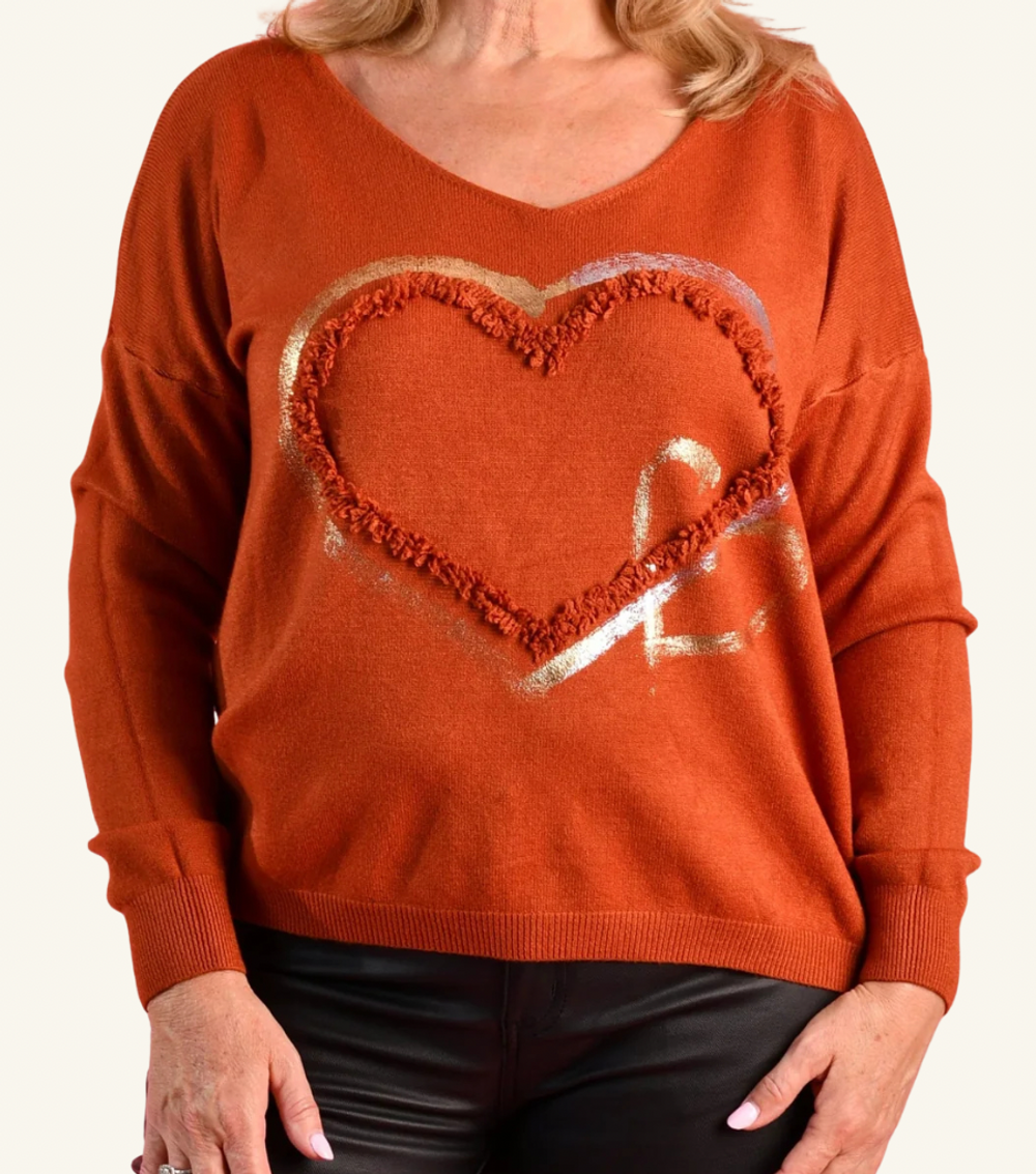 Amore Knit - Rust - One Size / Rust / Viscose Blend