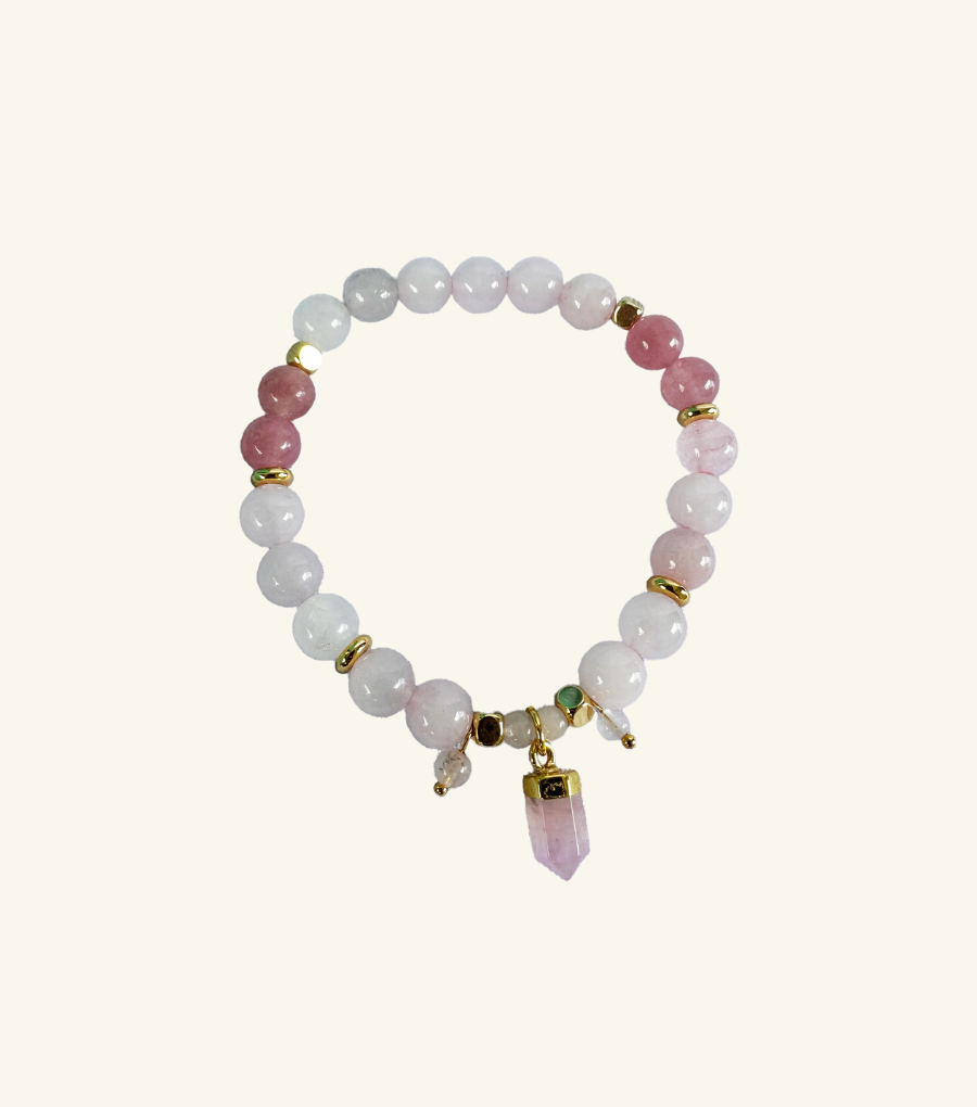 Lisa Pollock Crystal Point Bracelet-Rose Quartz And Case