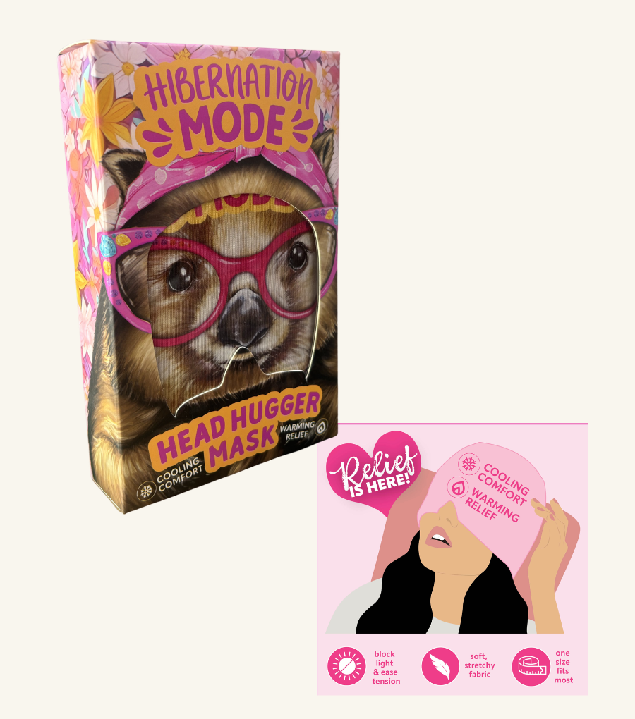 Polyester & Gel Migraine Mask In Gift Box - Wombat Hibernation Mode