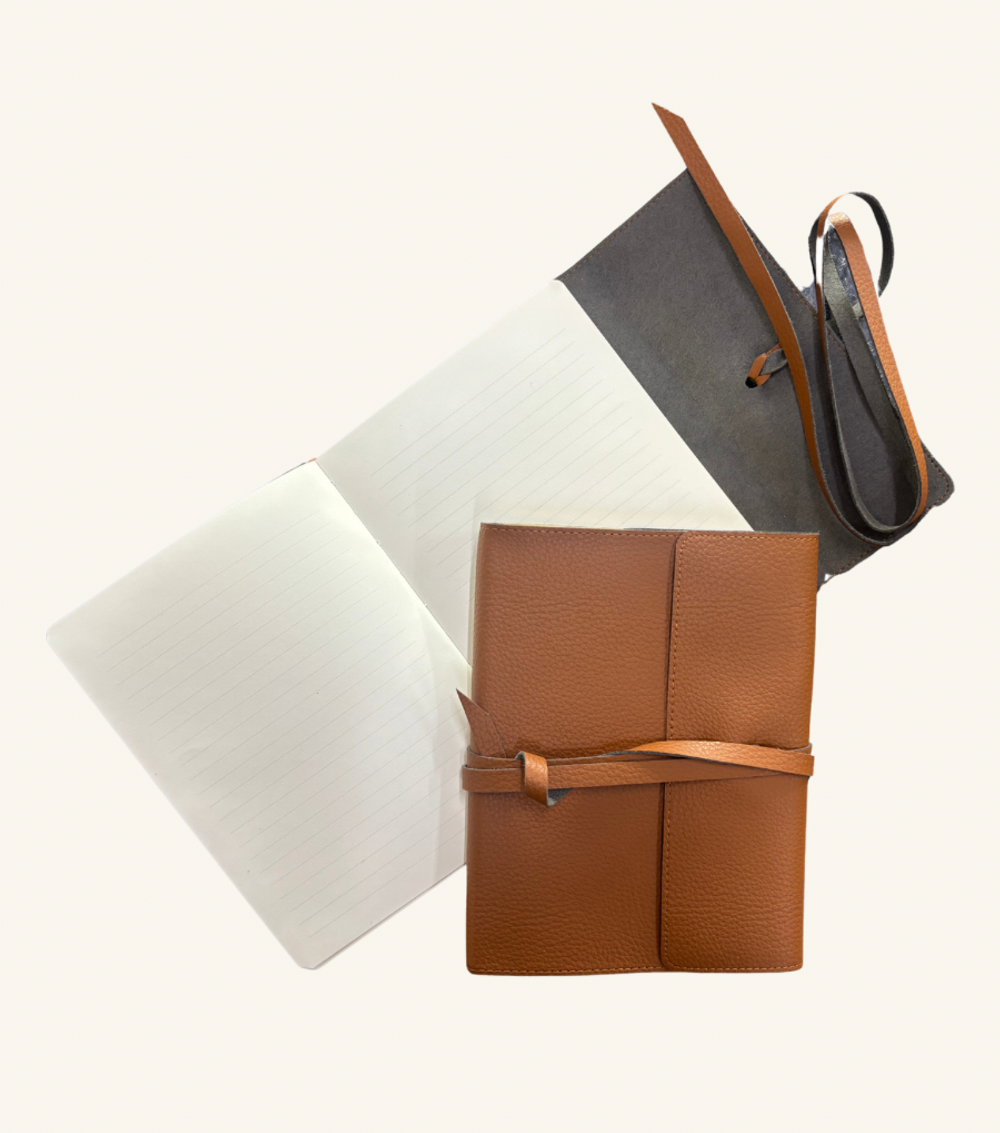 Vegan Leather Wrap Journal - Brown